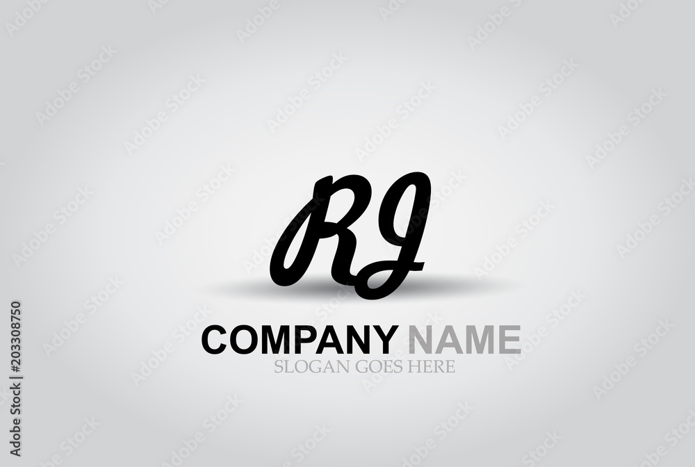 Vector Hand Drawn Letter RJ Style Alphabet Font.