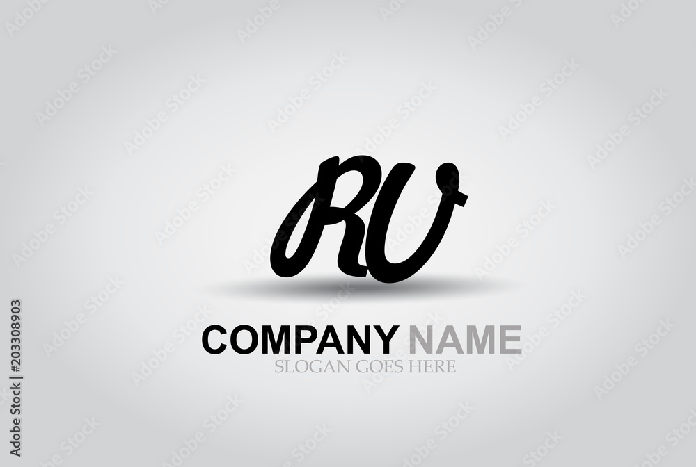Vector Hand Drawn Letter RV Style Alphabet Font. Vector Hand Drawn Letter RV Style Alphabet Font.