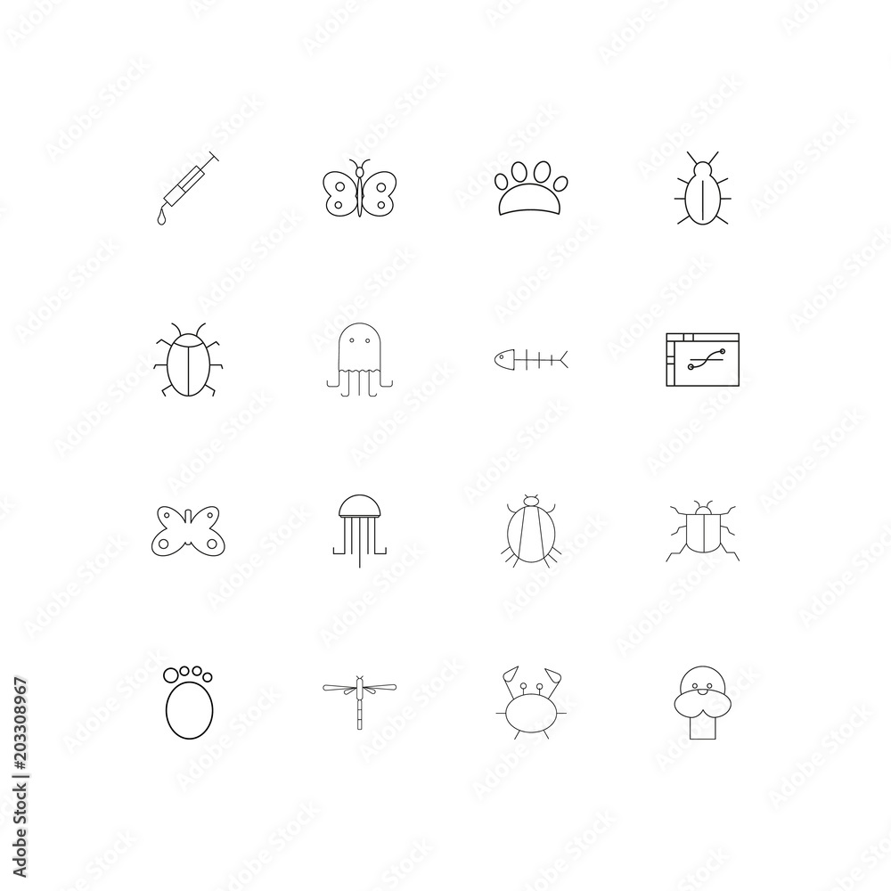 Animals linear thin icons set. Outlined simple vector icons Animals linear thin icons set. Outlined simple vector icons