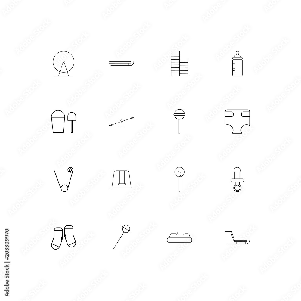 Baby, Kid And Newborn linear thin icons set. Outlined simple vector icons Baby, Kid And Newborn linear thin icons set. Outlined simple vector icons