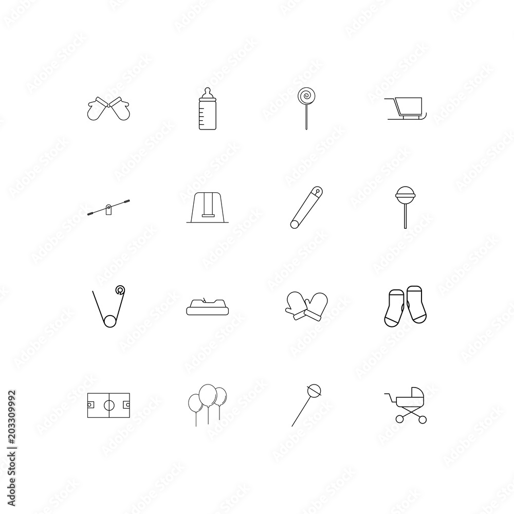 Baby, Kid And Newborn linear thin icons set. Outlined simple vector icons Baby, Kid And Newborn linear thin icons set. Outlined simple vector icons