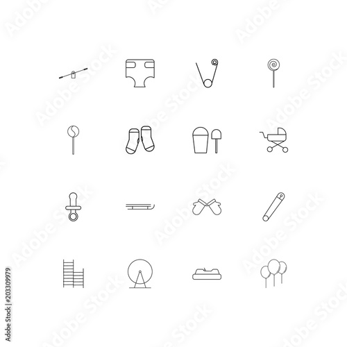 Baby, Kid And Newborn linear thin icons set. Outlined simple vector icons