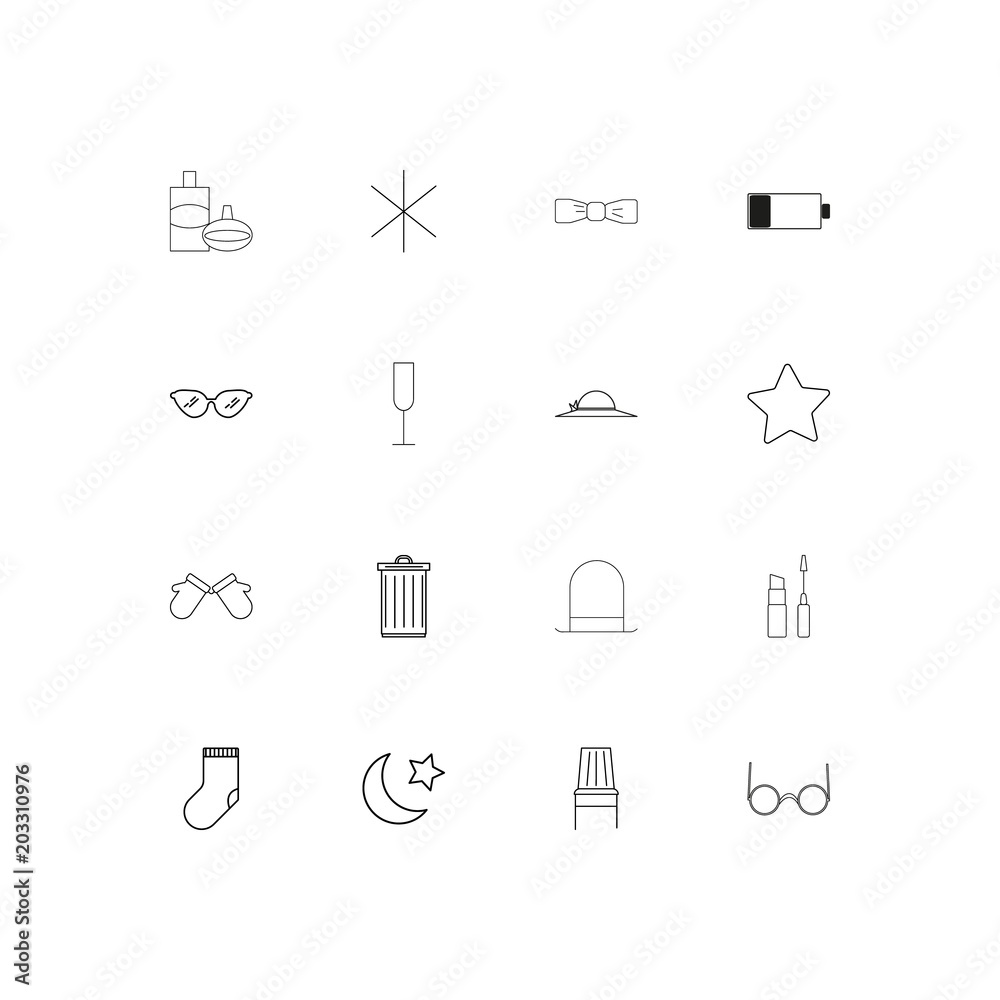 Beauty Dress And Clothes linear thin icons set. Outlined simple vector icons Beauty Dress And Clothes linear thin icons set. Outlined simple vector icons