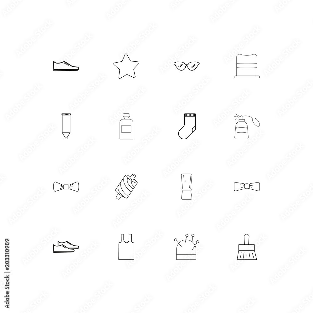 Beauty Dress And Clothes linear thin icons set. Outlined simple vector icons Beauty Dress And Clothes linear thin icons set. Outlined simple vector icons