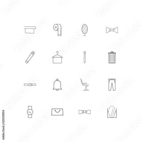 Beauty Dress And Clothes linear thin icons set. Outlined simple vector icons