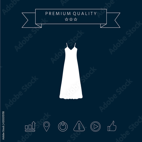 Long Dress, Evening dress, combination or nightie , the silhouette. Menu item in the web design