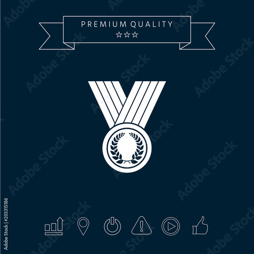 Medal with Laurel wreath, icon