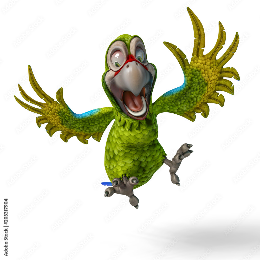 Fototapeta premium tropical parrot cartoon