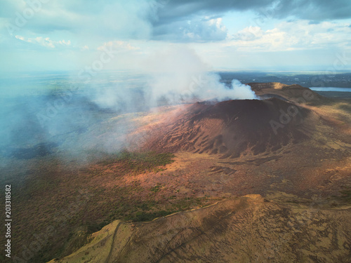 Smoke coming from masaya volcano
