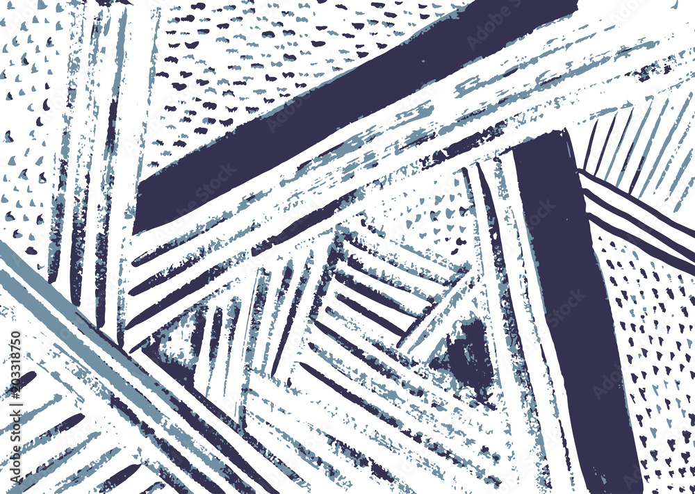 Vector pattern. Abstract background with brush strokes. Monochrome hand ...