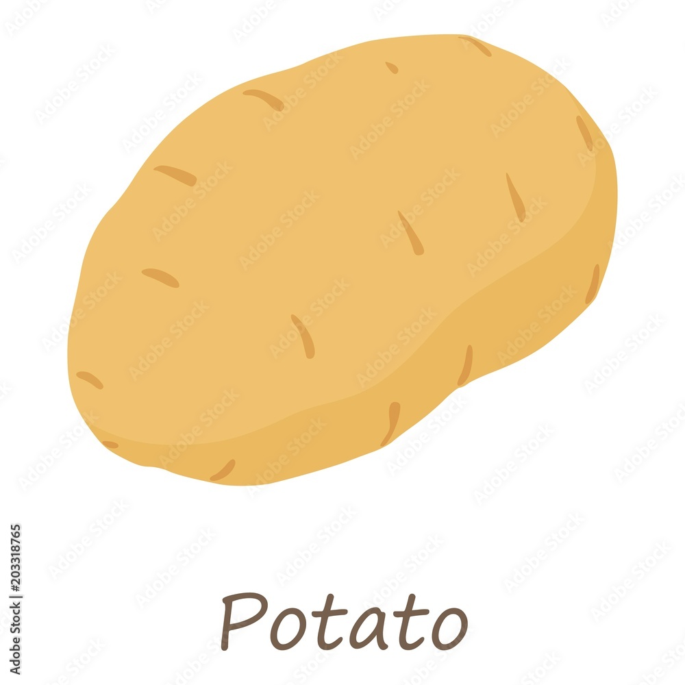 Potato icon. Isometric of potato vector icon for web design isolated on white background Potato icon. Isometric of potato vector icon for web design isolated on white background