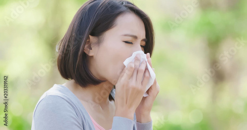woman with hay fever