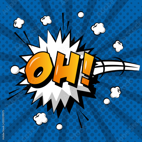 comic pop art speech bubble explosion oh