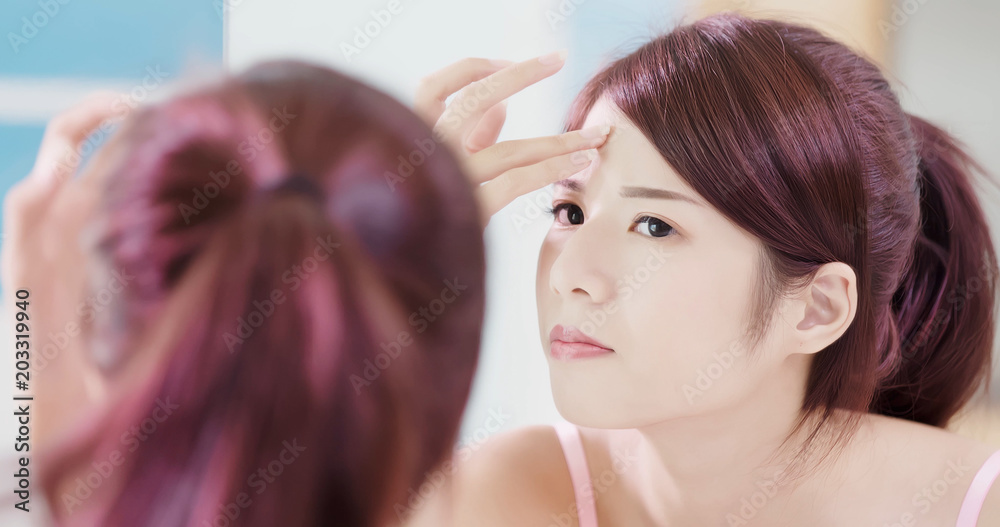 Fototapeta premium woman with acne problem