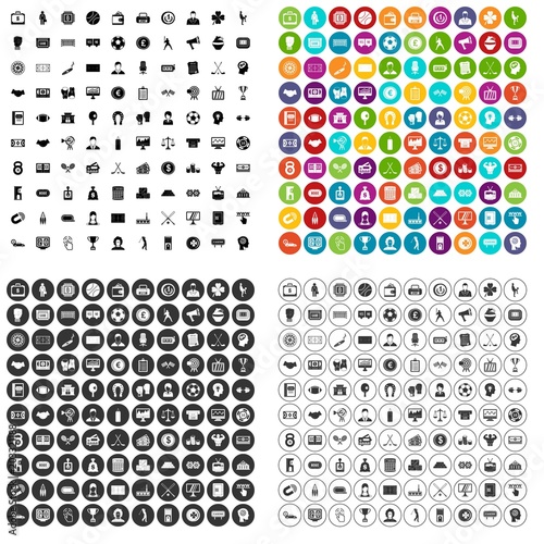 100 totalizator icons set vector in 4 variant for any web design isolated on white