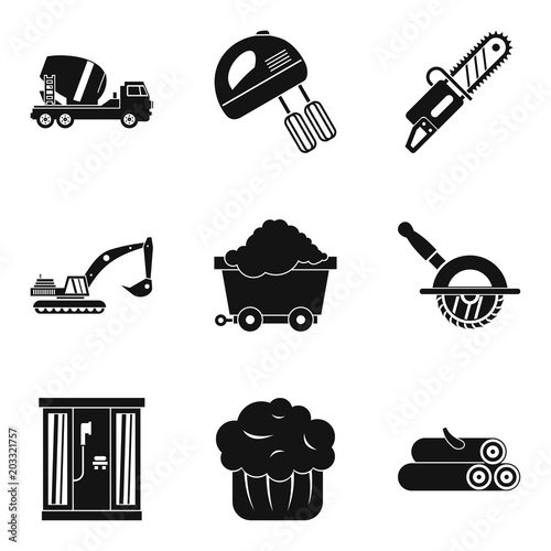 Development of profession icons set. Simple set of 9 development of profession vector icons for web isolated on white background