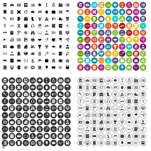 100 book icons set vector in 4 variant for any web design isolated on white