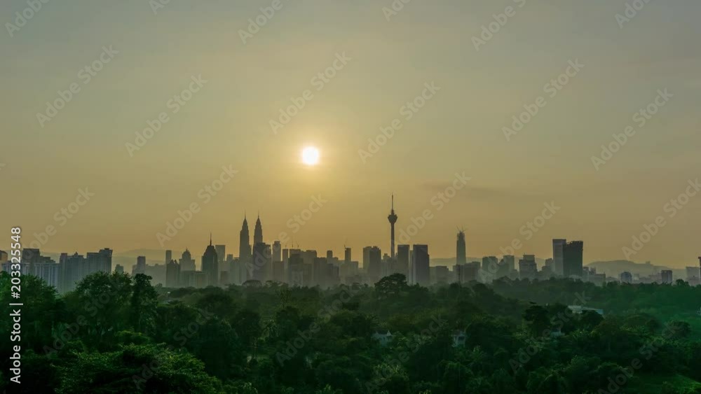 KUALA LUMPUR, MALAYSIA - 15th FEB 2018; 4K Time lapse of hazy day over downtown Kuala Lumpur, Malaysia. Zoom In. KUALA LUMPUR, MALAYSIA - 15th FEB 2018; 4K Time lapse of hazy day over downtown Kuala Lumpur, Malaysia. Zoom In.