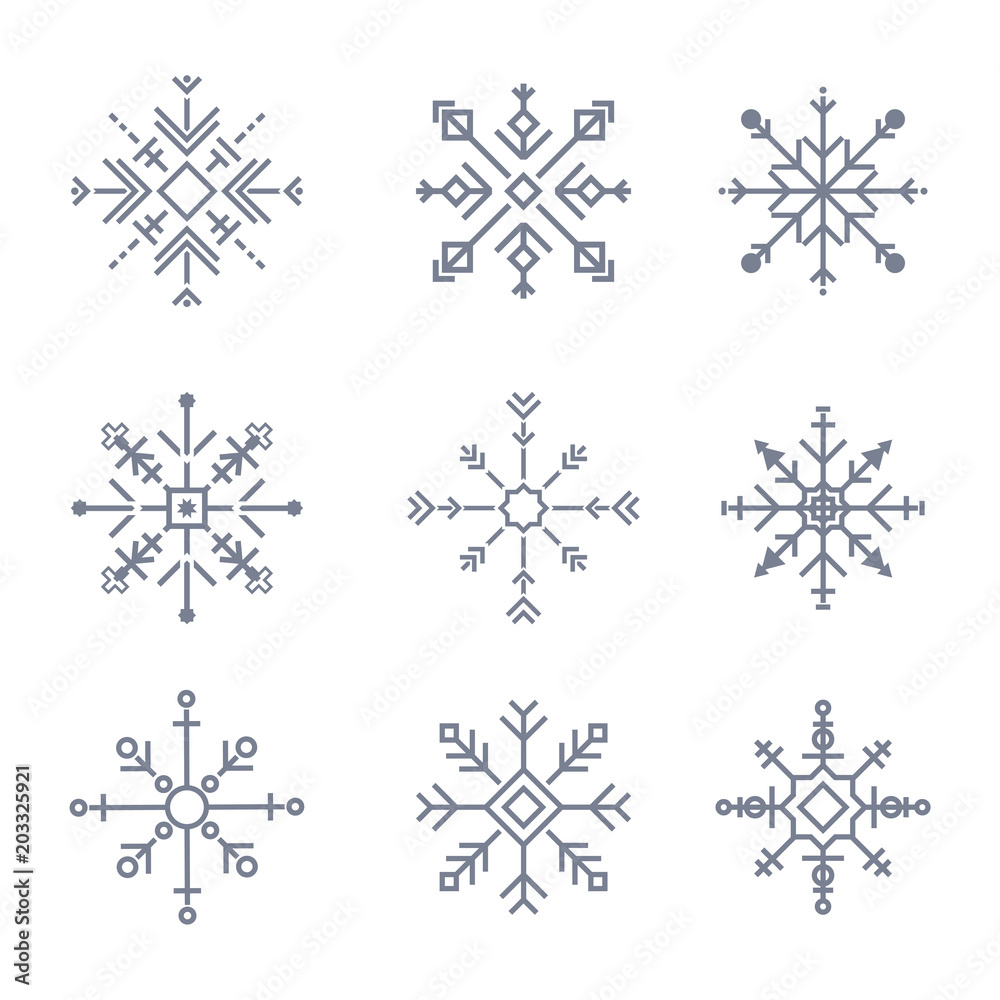 Illustration of Snowflake icons