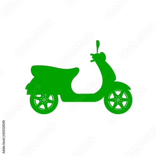 Silhouette of scooter in green design
