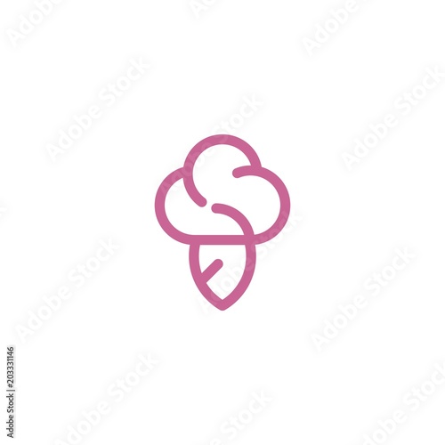 Ice Cream Outline Food Menu Sweaty Abstract Logo Design Template