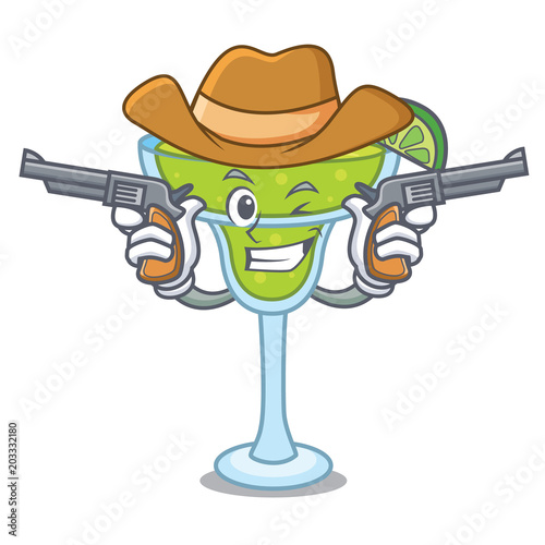 Cowboy margarita character cartoon style