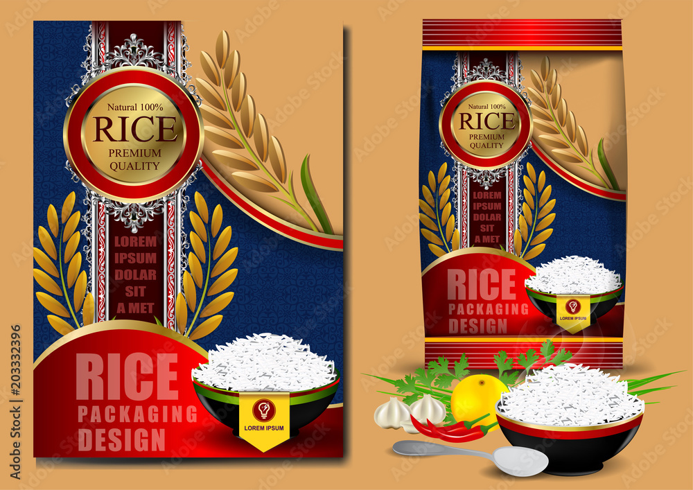 Rice packaging design Stock Vector Adobe Stock