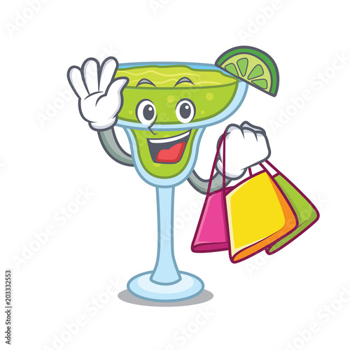 Shopping margarita character cartoon style