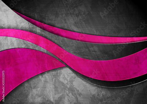 Grunge wavy corporate pink and grey background