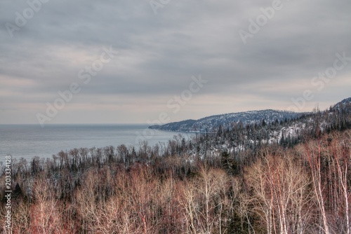 Grand Portage Indian Reservation during Winter on the Shores of Lake Superior in Minnesota on the Canadian Border