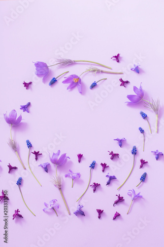 spring flowers on paper background