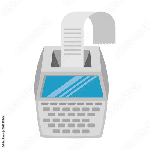 calculator machine with receipt vector illustration design
