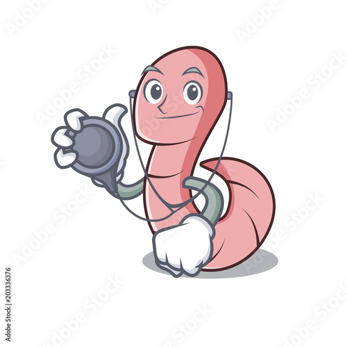 Doctor worm character cartoon style photo