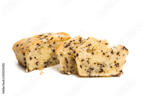 muffin with chocolate isolated