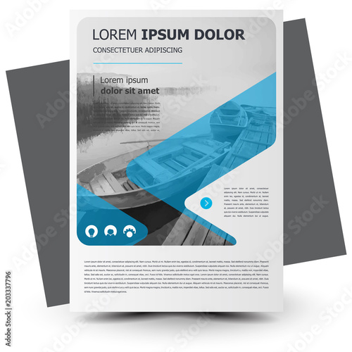 Flyer brochure design, flyer size A4 template, creative leaflet, trend cover, blue color