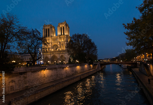 Notre Dame Paris, at twilight