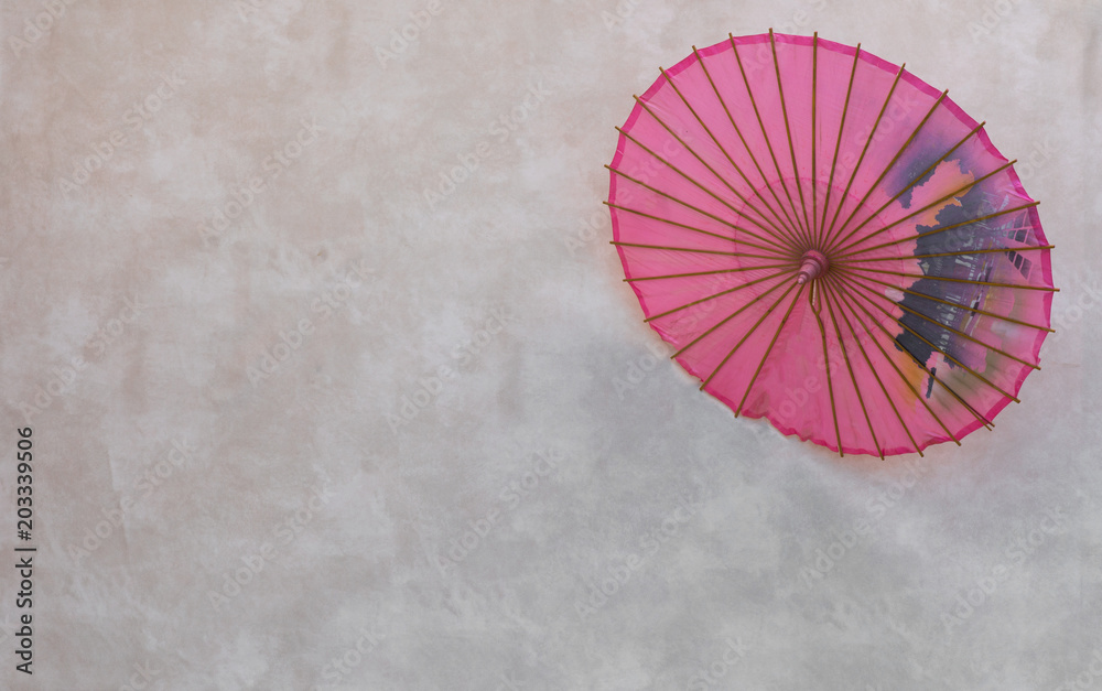 vintage pink chinese umbrella