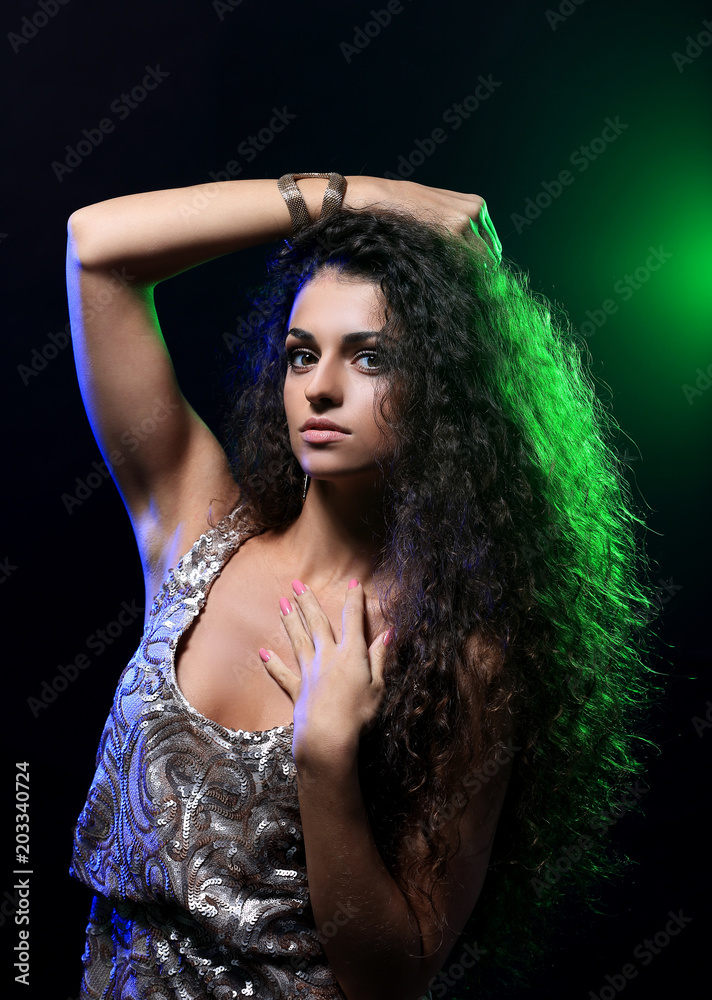 Fashion model with wavy hairstyle Fashion model with wavy hairstyle
