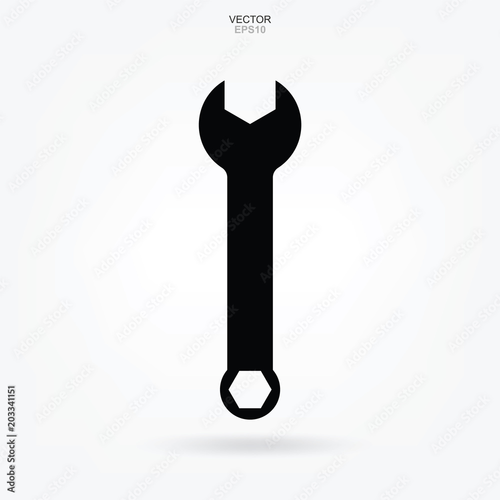 Wrench icon. Craftsman tool sign and symbol. Vector.
