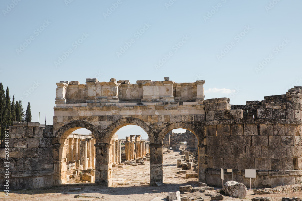 majestic ancient architecture in famous hierapolis, turkey