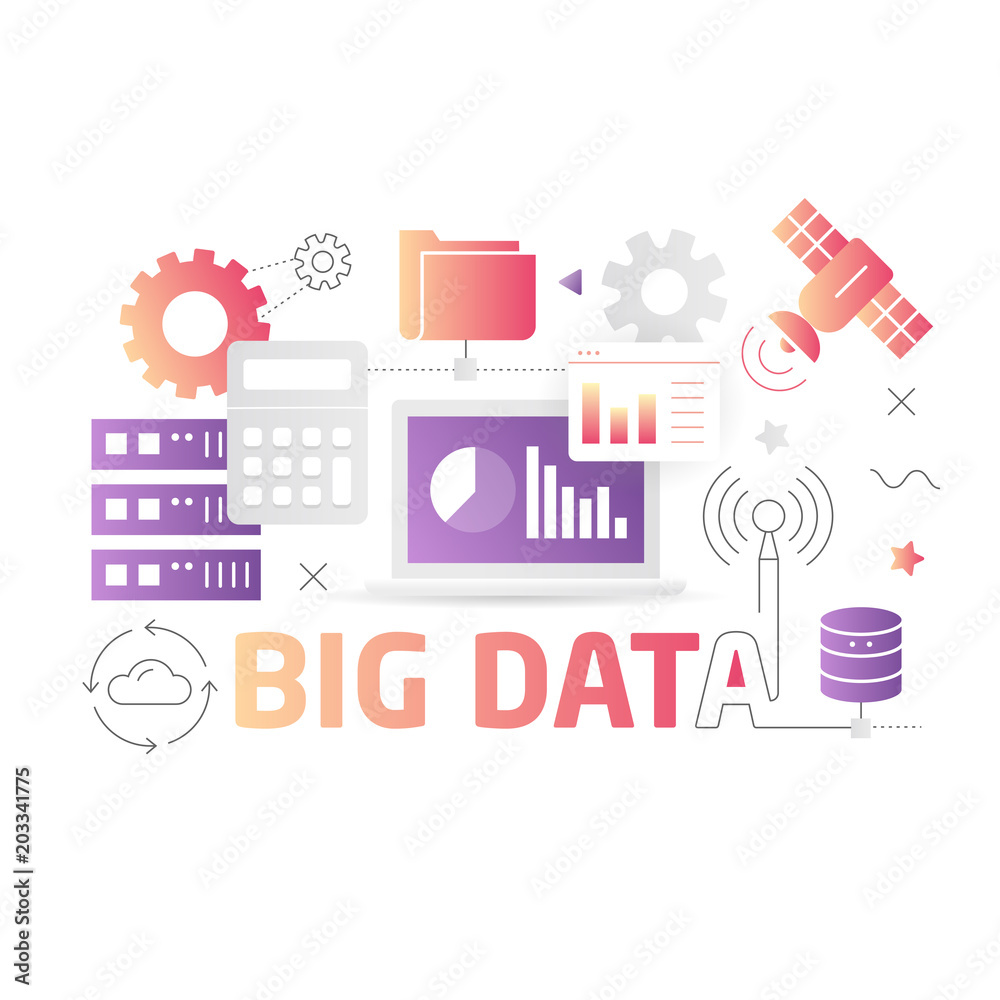 Illustration technology big data Illustration technology big data