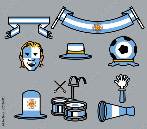 Argentina Soccer Supporter Gear Set