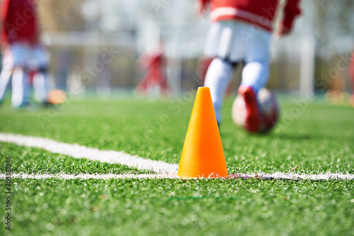 Orange cone for training football