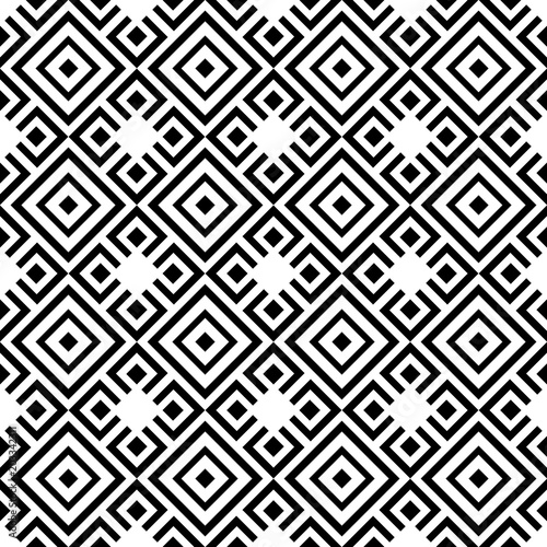 Seamless background with black and white squares for your designs. Modern vector ornament. Geometric abstract pattern