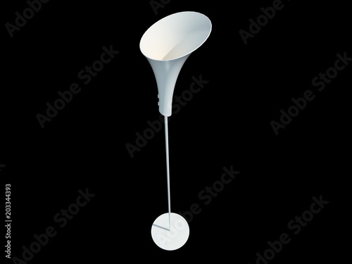 3d rendering of a white lamp pendant isolated on a black background