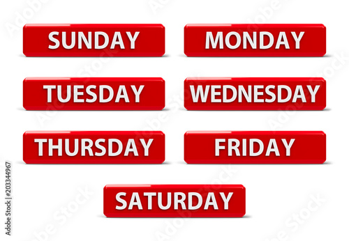 Obraz na plátne Days of the week #2