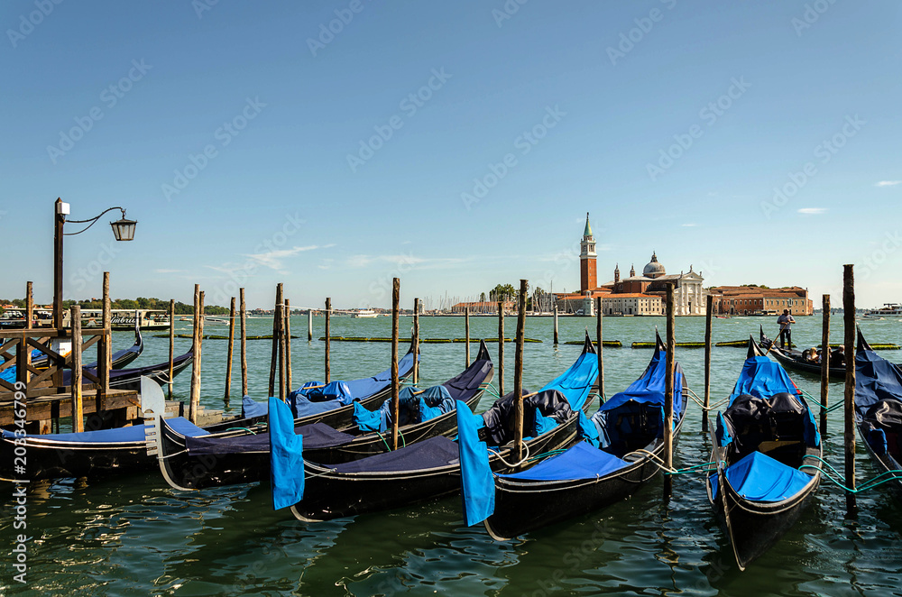 Venice, Italy with gondolas 