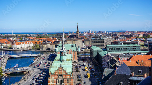 View over Copenhagen, Denmark from Christiansborg Palace