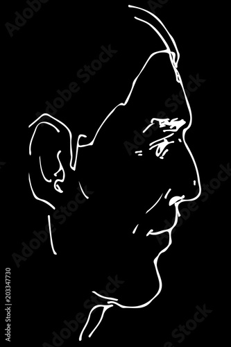  vector sketch of a beautiful man profile