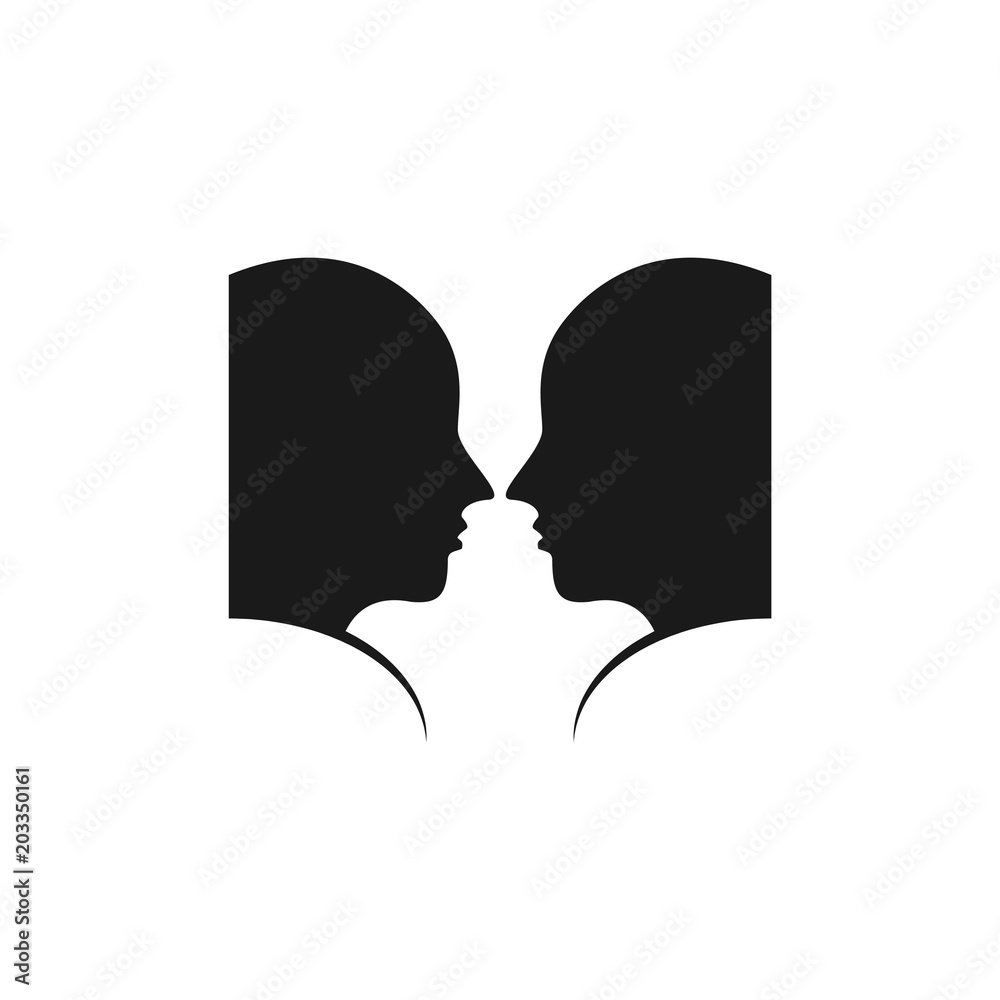 Two Face Vector Template Design Illustration